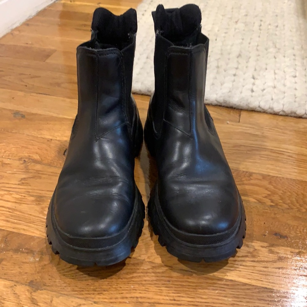 Prada Black Leather Boots Size 39